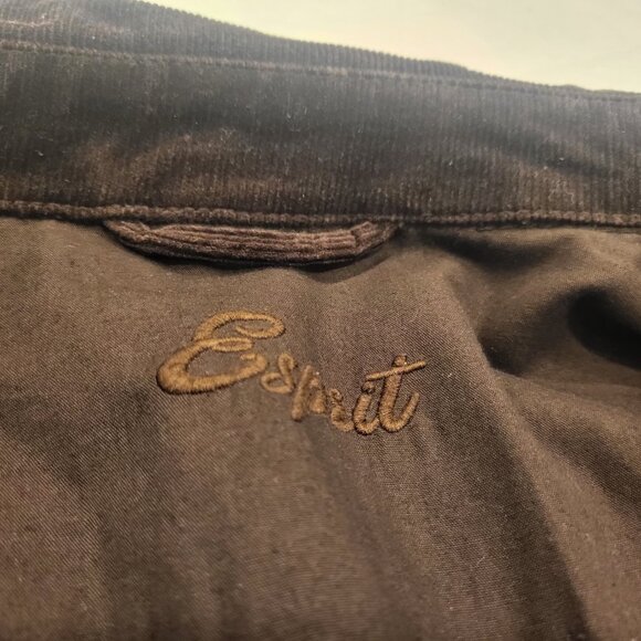 Esprit Corduroy Trucker Jacket Size 8 Cotton Spandex Brown Casual Jacket - Picture 7 of 14